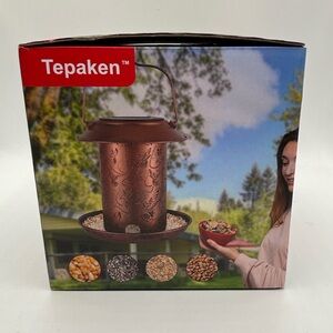 Solar Copper Bird Feeder Hummingbird Design